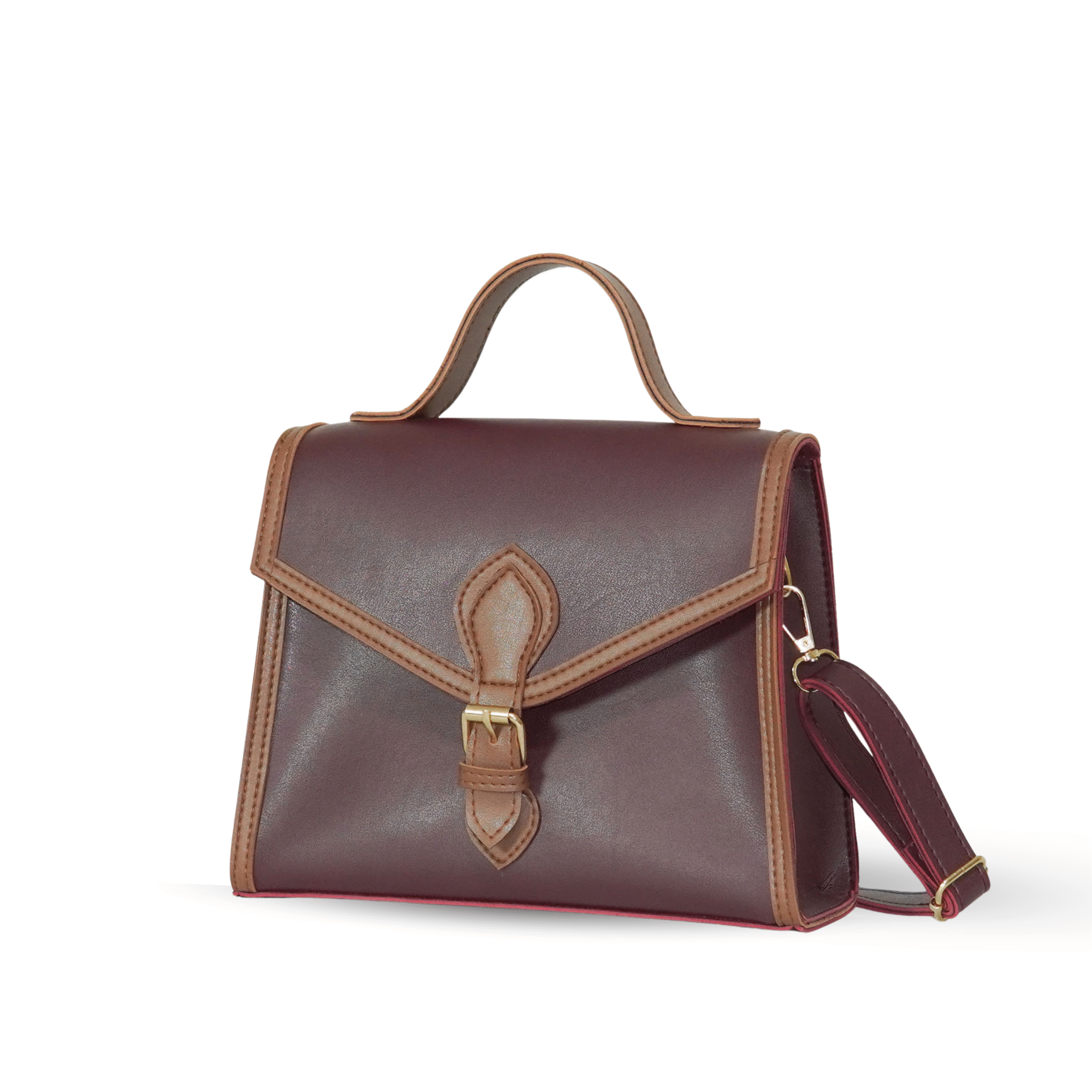 Belle Bag Maroon & Brown