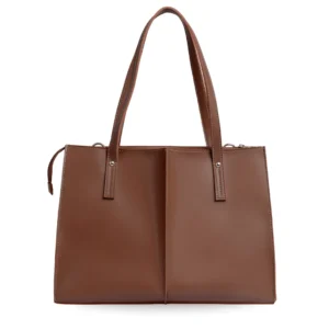 Elegant brown work tote bag for women