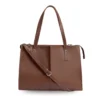 Classic brown leather briefcase for office work