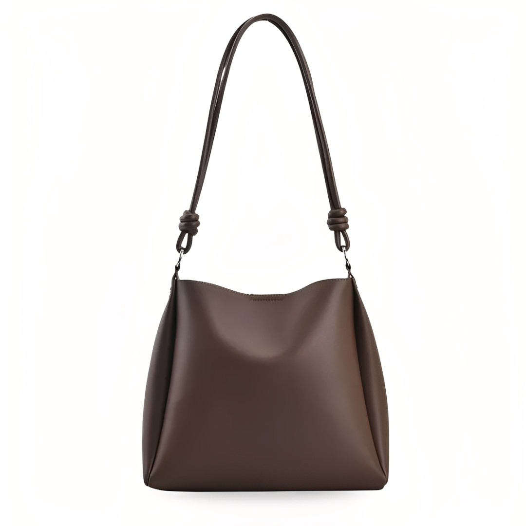 Umber brown shoulder bag for women with magnetic closure – Senora.pk