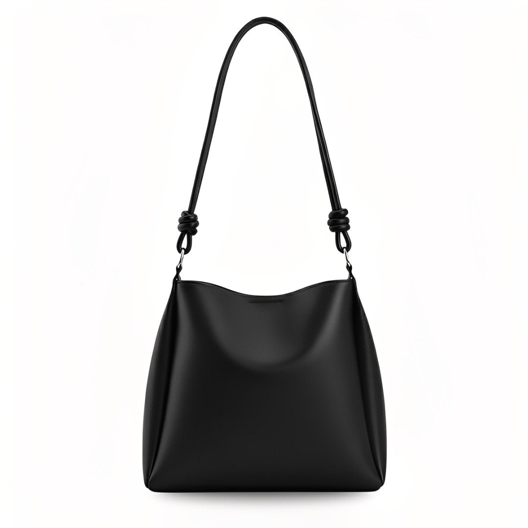 Umber black shoulder bag for women with magnetic closure – senora.pk